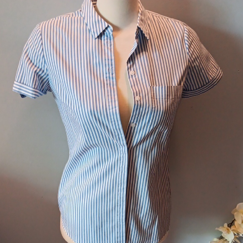 Essentials Blue and White Striped Shirt
